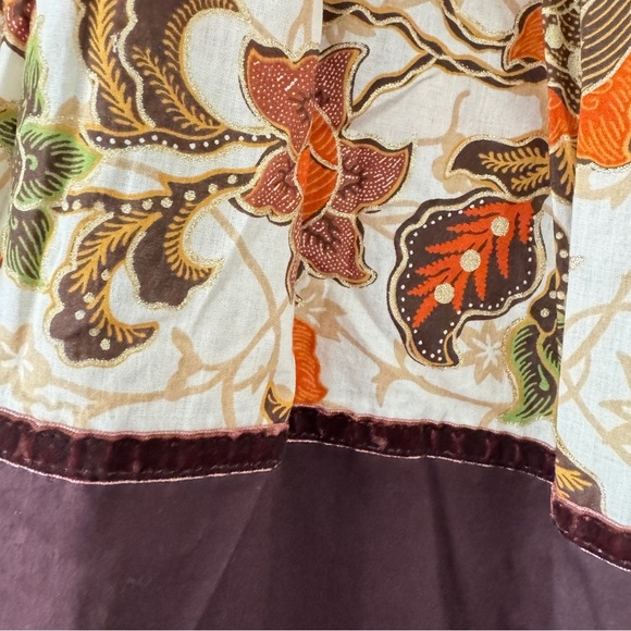 Vintage 90's Ethnic Floral Printed Tiered Flare Skirt Size S - Picture 3 of 3